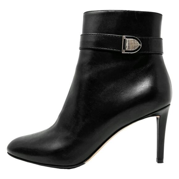 Christian Dior Black Leather Ankle Boots with Silver Buckle - Size 39.5 - Picture 1 of 10
